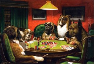 Dogs Playing Poker by Cassius Marcellus Coolidge