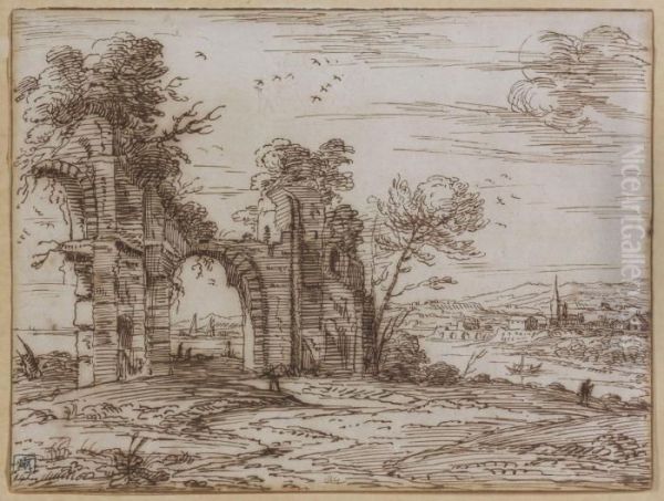 Ruines Dans Un Paysage De Littoral - view 1
