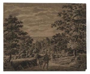Landscape With A Huntsman And His Dog by Franz Innocenz Kobell