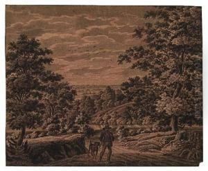 A Morning Landscape With A Huntsman And His Dog by Franz Innocenz Kobell