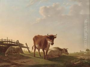Resting Cattle by Janbaptist Ii Kobell