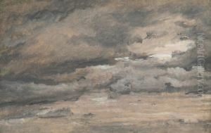Luftstudie. Rodlig Aftenhimmel
Med Tunge Sortgra Skyer (air Study.reddish Evening Sky With Heavy
Black-grey Clouds) by Christen Kobke