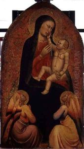 Virgin and Child with Two Angels by Jacopo di Cione