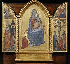 Virgin and Child, Annuciation and Crucifixion by Jacopo di Cione