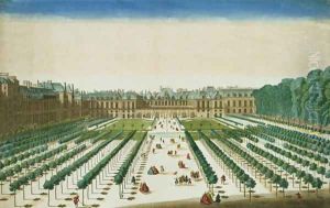 View and Perspective of the Palais Royal from the Garden Side by Jean Chaufourier