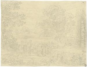 Italienische Landschaft Mit Ruth Und Boas by Joseph Anton Koch