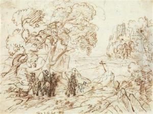Jagdpartiein Einer Landschaft
