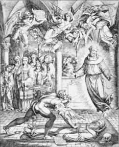 Der Kampf Des Heiligen
Franziskus Mit Dem Teufel Um Die Seele Des Grafen Guido Von Montefeltro. by Joseph Anton Koch