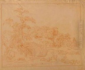 Figures In A Landscape by Joseph Anton Koch