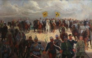 Imaginary Meeting Of Franz Joseph I And Wilhelm Ii by Ludwig Koch