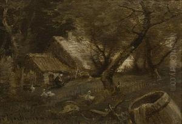 Ganse Vor Dem Bauernhaus Im
Wald. - view 1