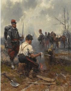 Cleaning The Swords by Hermanus Willem Koekkoek