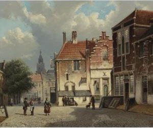 Town Square by Hermanus Willem Koekkoek
