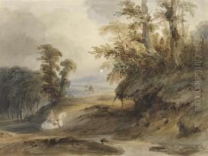 Rider In Landscape by Johannes Hermanus Koekkoek Snr