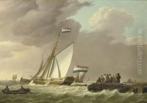 Looking Out To Sea by Johannes Hermanus Koekkoek Snr