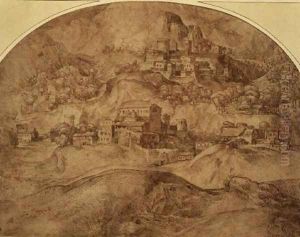 Mountainous Landscape by Domenico Campagnola