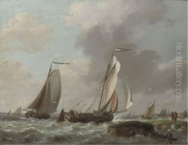 Shipping By A Coast In A Brisk Wind - view 1
