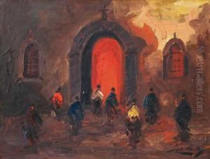 Procesion A La Iglesia by Stephen Robert Koekkoek