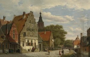 Children And Travellers Along The Canal