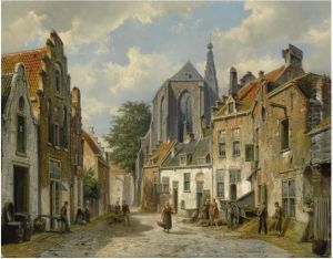 A Dutch Street In Summer by Willem Koekkoek