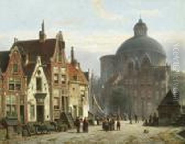 Amsterdamer Strassenszene Mit Der Lutherse Kerk. - view 1
