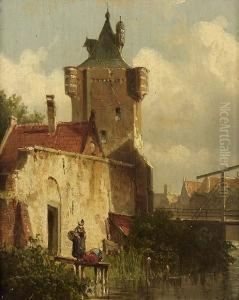 Figures By The Side Of A Canal thumbnail