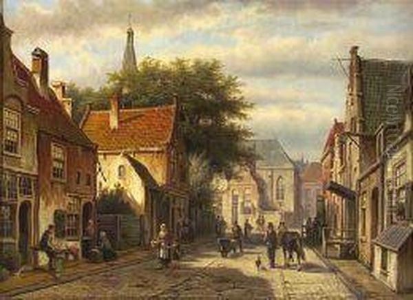 Figures In A Busy Street - view 1