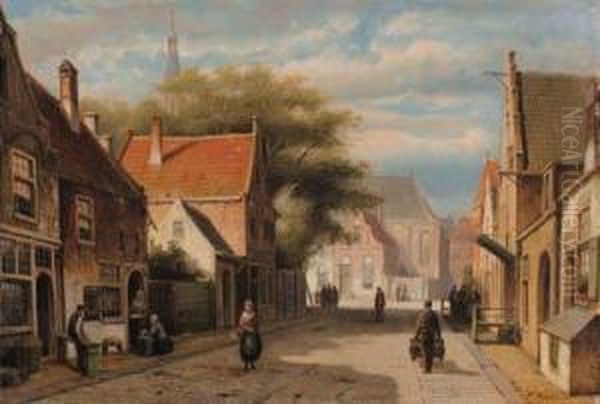 A Street Scene In A Dutch Town - view 1