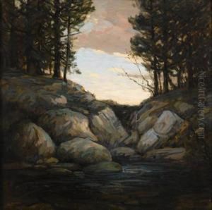 Stream At Sunset by Walter Koeniger