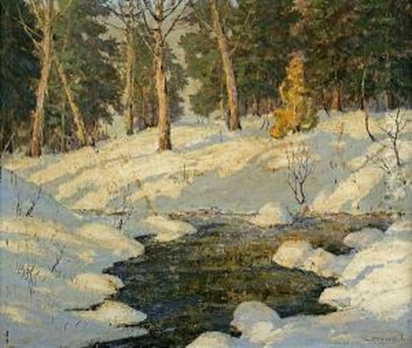 Winter Landscape With A Brook - view 1