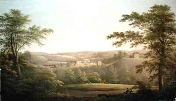 Easby Hall and Easby Abbey with Richmond Yorkshire in the Background - view 1