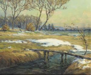 A Landscape With A Stream, Late Winter by Walter Koeniger
