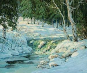 By A Brook In Winter by Walter Koeniger