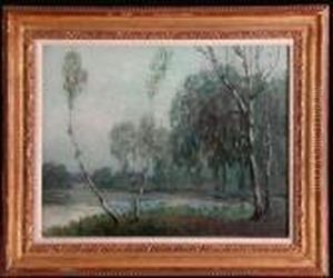 Haunting River Scene With Light And Moon Haunting River Scene With Light And Moon