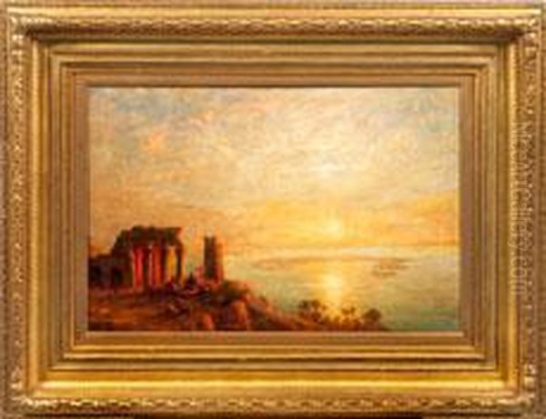 Agyptische Tempelruine Von Kom Ombo Im Licht Der Untergehenden Sonne - view 1