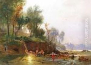 Suditalien, Lagunenlandschaft Mit Wascherinnen