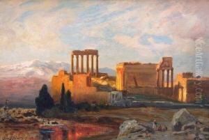 Antike Tempelanlage Im Abendrot (baalbeck Am Libanon ?) Antike Tempelanlage Im Abendrot (baalbeck Am Libanon ?)