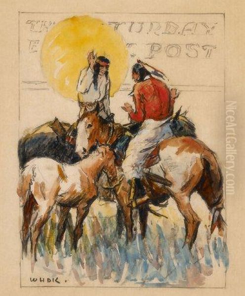 Two Bucks On Horses - view 1