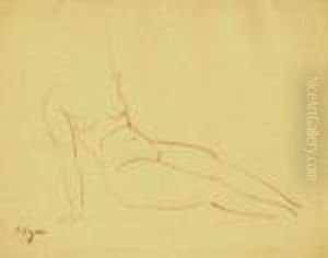 Sketch Of A Nude. by Moissey Kogan