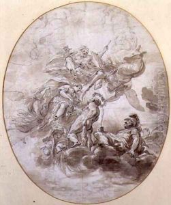The Apotheosis of Hercules, design for a ceilng fresco for the Palazzo Pepoli in Bologna by Domenico Maria Canuti