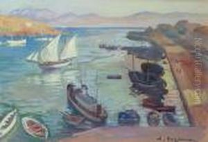 A View Of A Port by Lykourgos Lic Kogevinas /