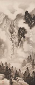 Zeppo Saiu Sansui Zu (landscape With Rain From The Top Of Mountainpeaks) by Terazaki Kogyo