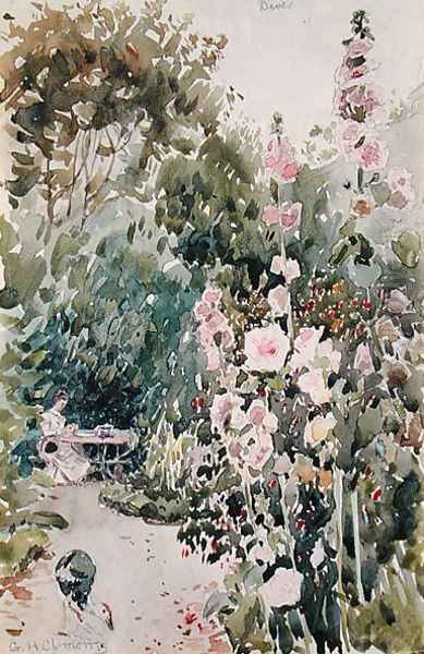 Tea in the Hollyhock Garden, Dives, c.1890 - view 1