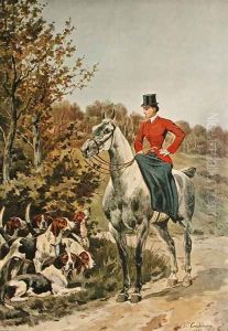 Horsewoman with Hounds, from Paris-Noel 1892-93 by Charles Fernand de Condamy