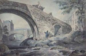 View of the Bridges at Hawick by Charles, I Catton