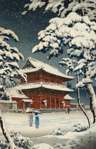 Zozoji Temple In Snow. by Tsuchiya Koitsu