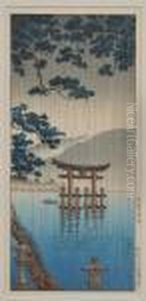 Miyajima Shrine In Rain - view 1