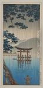Miyajima Shrine In Rain by Tsuchiya Koitsu