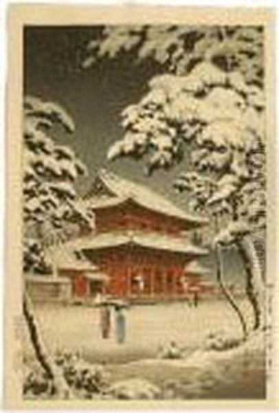 Zojoji Temple In Snow - view 1