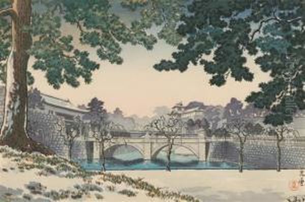 Oban Yoko-e. Nijubashi (doppelbrucke) - view 1